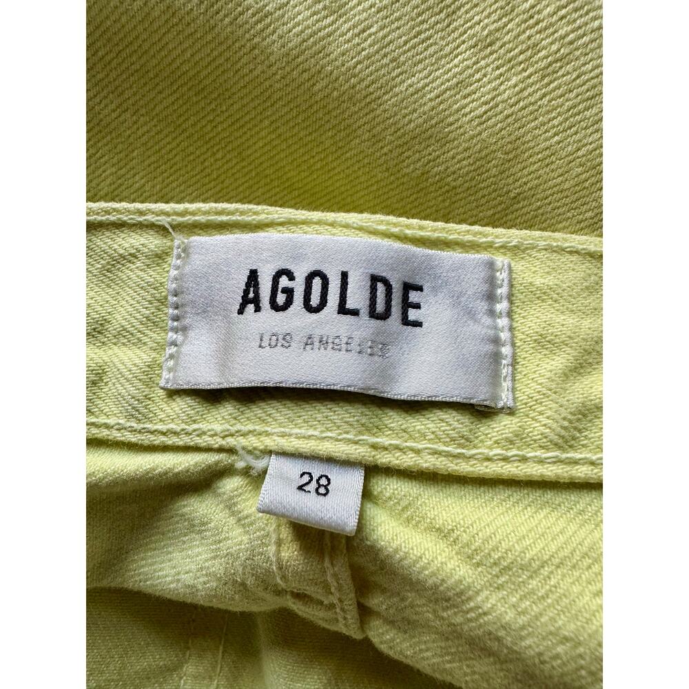 AGOLDE '90s Pinch-Waist High Rise Straight Jeans Size 28 $178 Limoncello - Picture 6 of 10